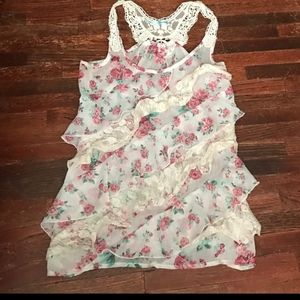 ISO Maurices XL floral lace tank top